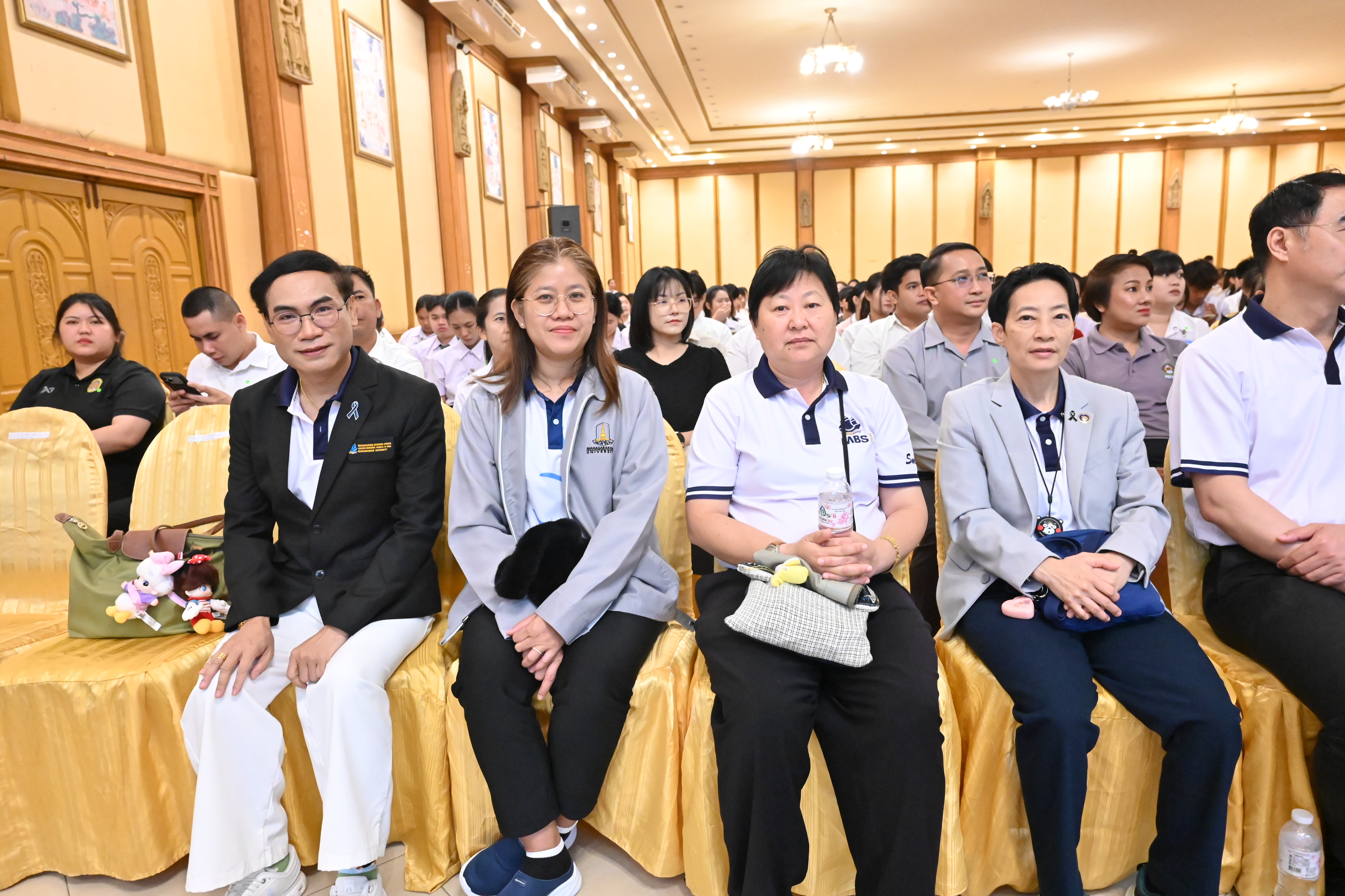 ภาพบรรยากาศการฝึกซ้อมงานรับพระราชทานปริญญาบัตร มหาวิทยาลัยมหาสารคาม ประจำปีการศึกษา 2567 (การฝึกซ้อมย่อยระดับคณะวันแรก) 